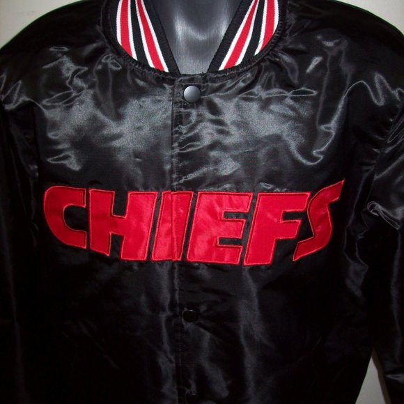 KANSAS CITY CHIEFS STARTER Snap Down Jacket BLACK - Picture 1 of 8